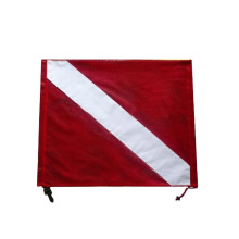Nylon Diving equipment freediving Survival Pattern Red And White dive Flag.